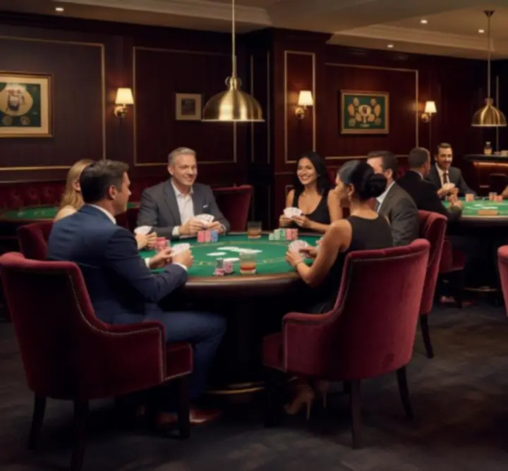 Ekskluzywna strefa pokerowa z profesjonalnymi stołami